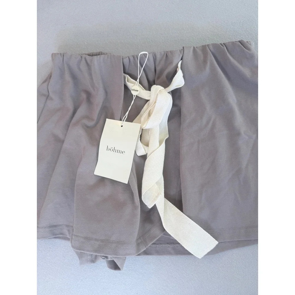 Böhme Sutton Shorts Taupe Flowy Jersey Shorts with Tie Waist